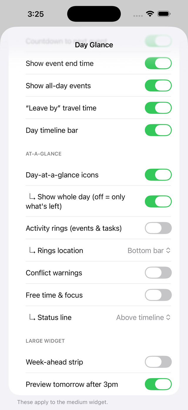 Make it yours — settings, grouped